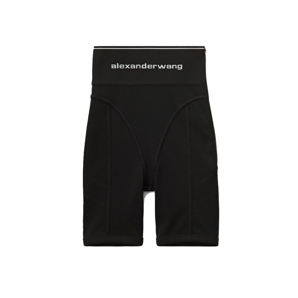 Alexander Wang Logo elastic bike shorts black